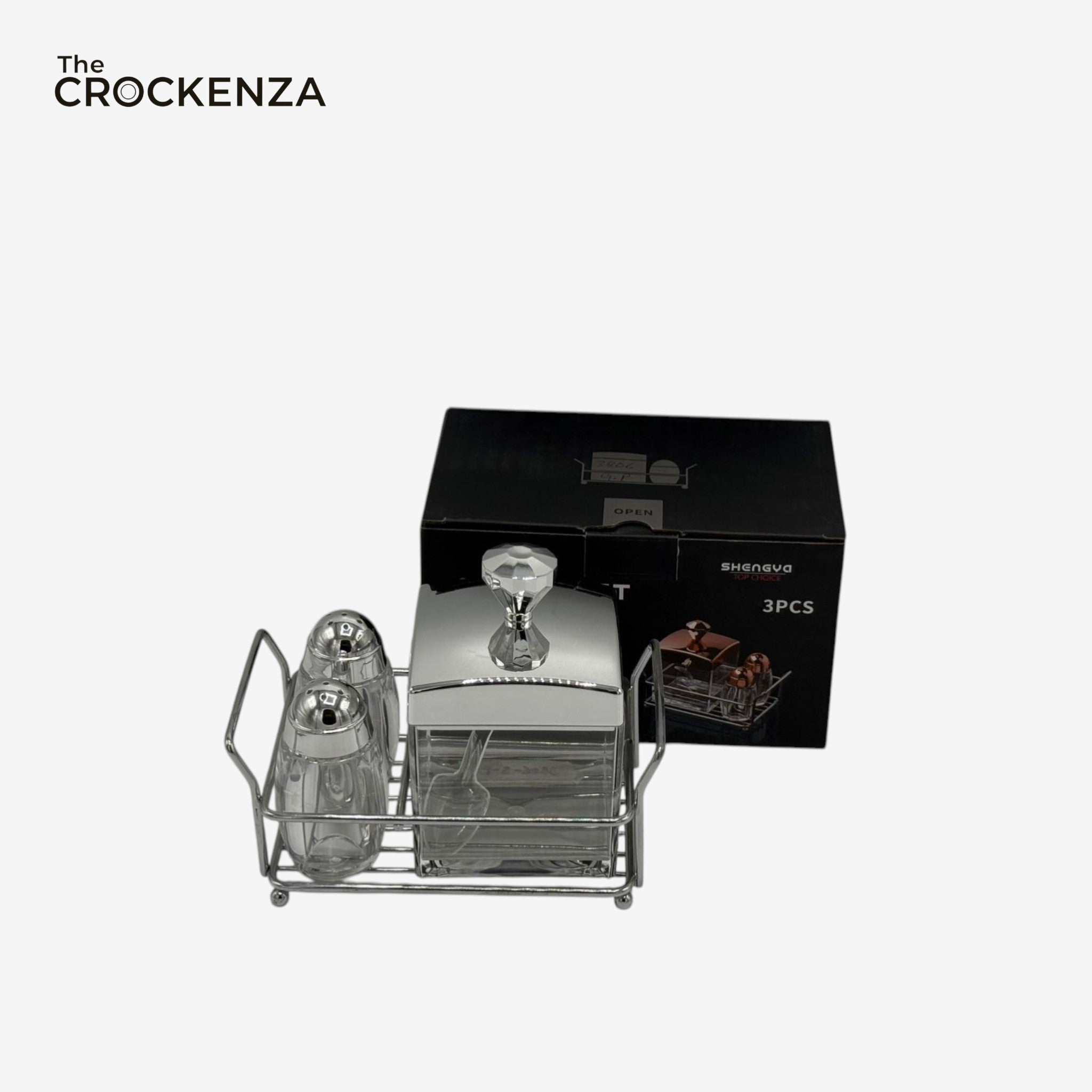 Luxury Acrylic 3-Piece Cruet Set – Premium Dining Table Condiment Set
