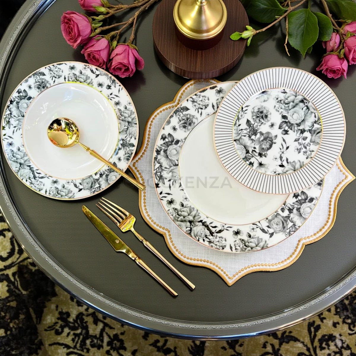 Imported Luxury 18-Piece Bone China Dinner Plate Set – Johnson Bros Inspired Floral Design