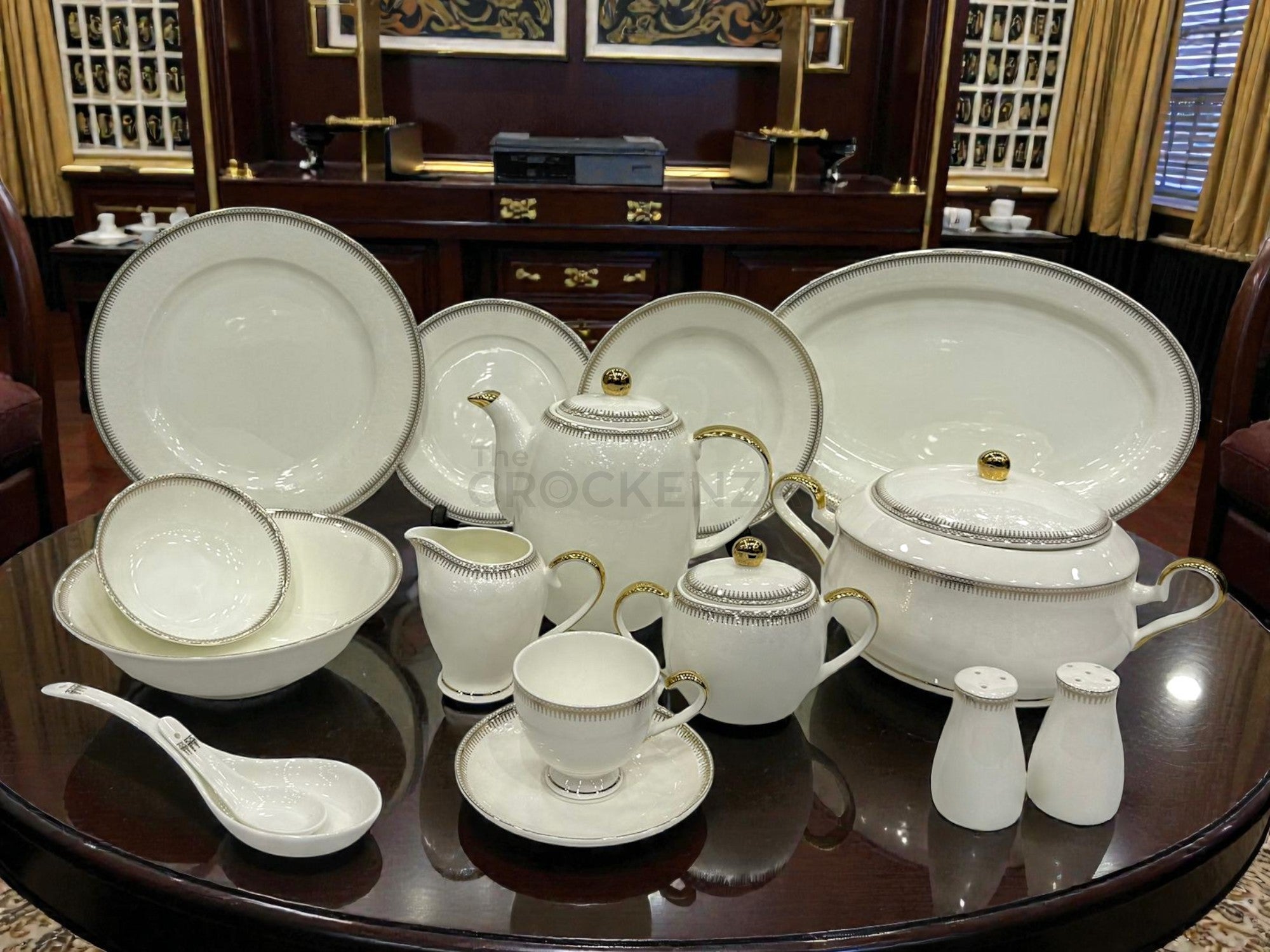 Noritake Inspired Deluxe Dinnerware Set – The Ultimate 8-Person Host Collection - Available in Two-serving sizes
