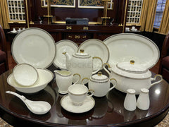 Noritake Inspired Deluxe Dinnerware Set – The Ultimate 8-Person Host Collection - Available in Two-serving sizes