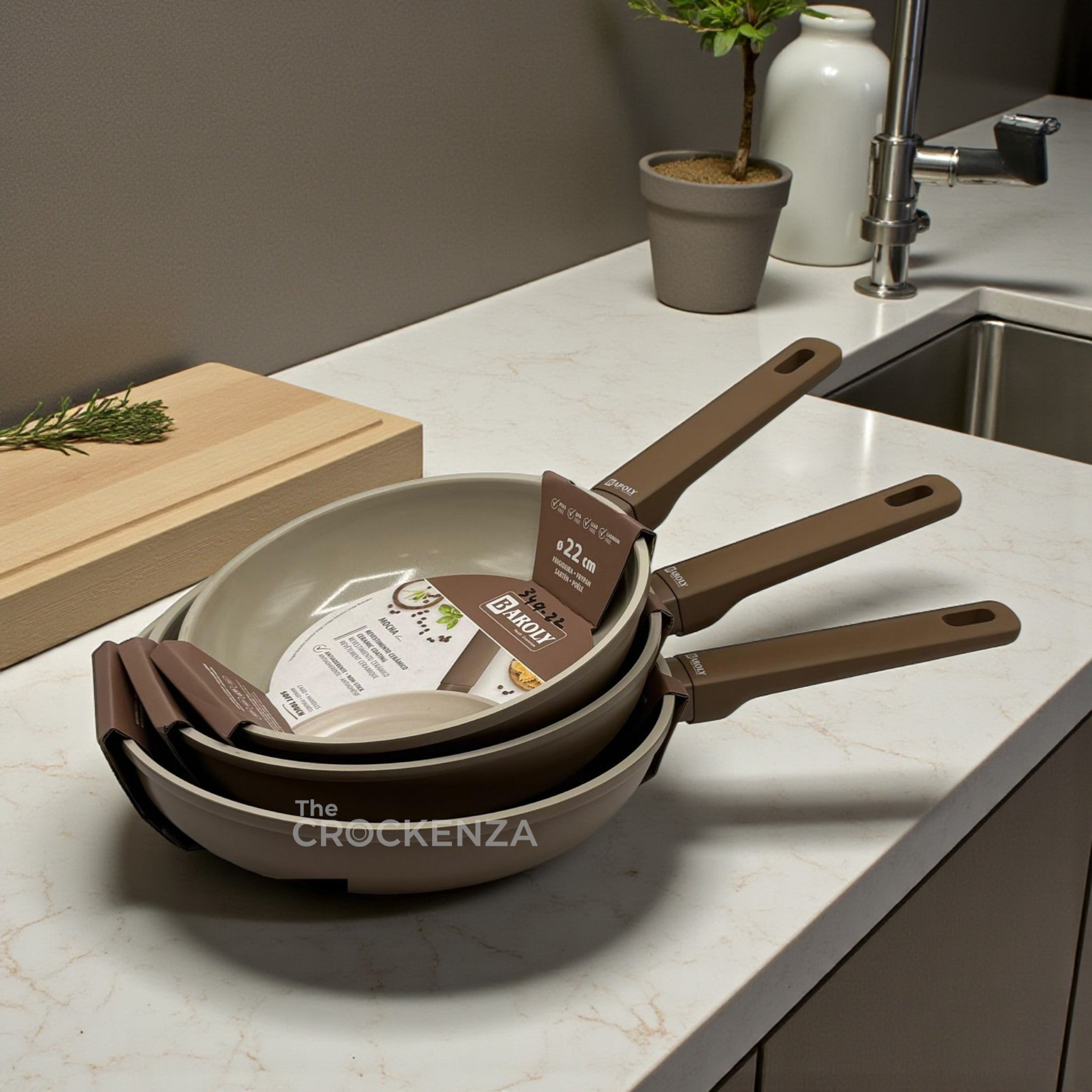 Baroly Professional Non-Stick Frying Pan – Premium Marble Coating with Ergonomic Heat-Resistant Handle