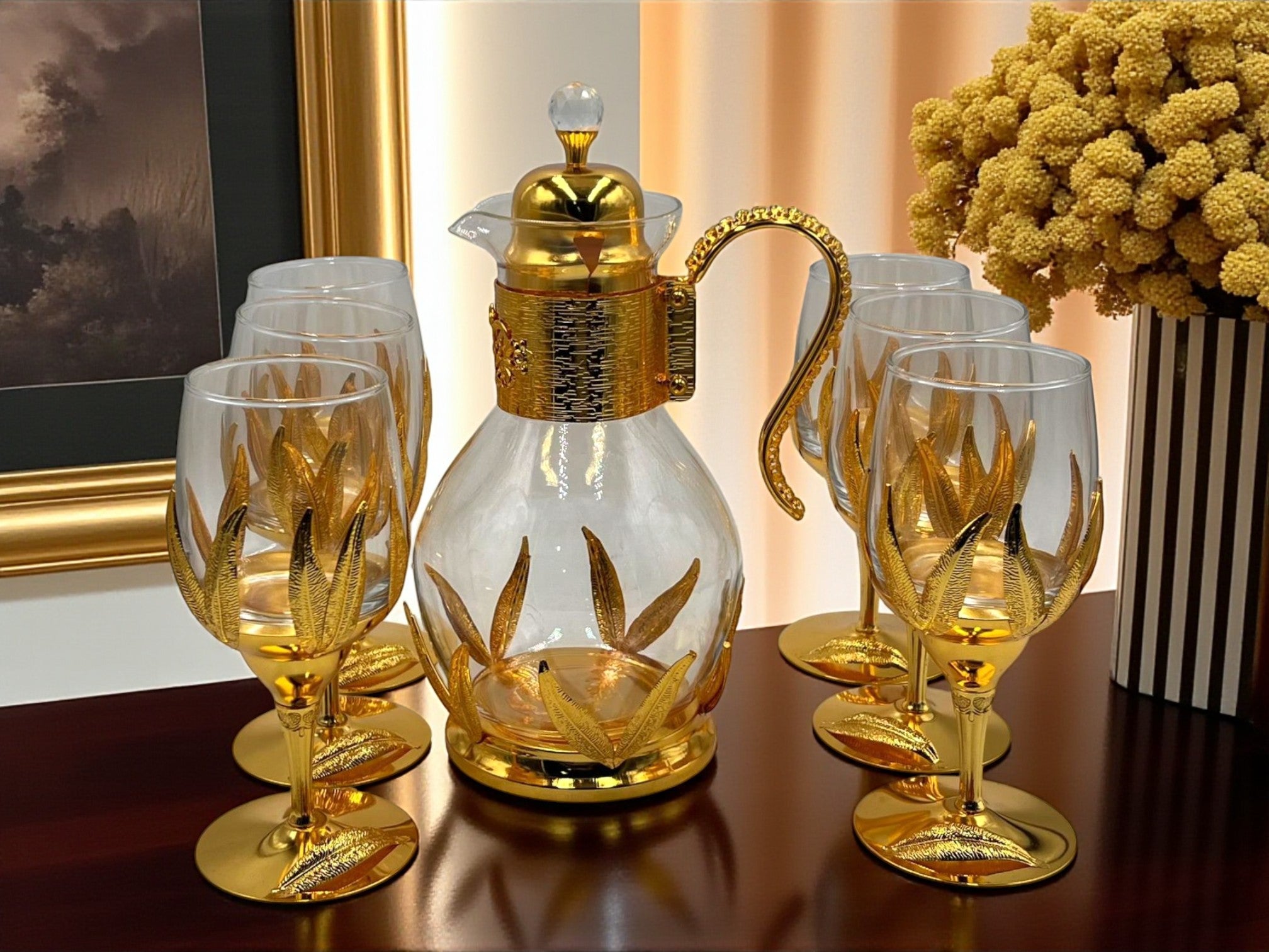 Luxury Golden Water Set (7 Pcs) – Elegant Dining & Serving Essential