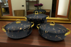 Premium Black Marble Hot Pots – Keep Food Fresh & Warm in Style (2/2.5/3Ltrs)